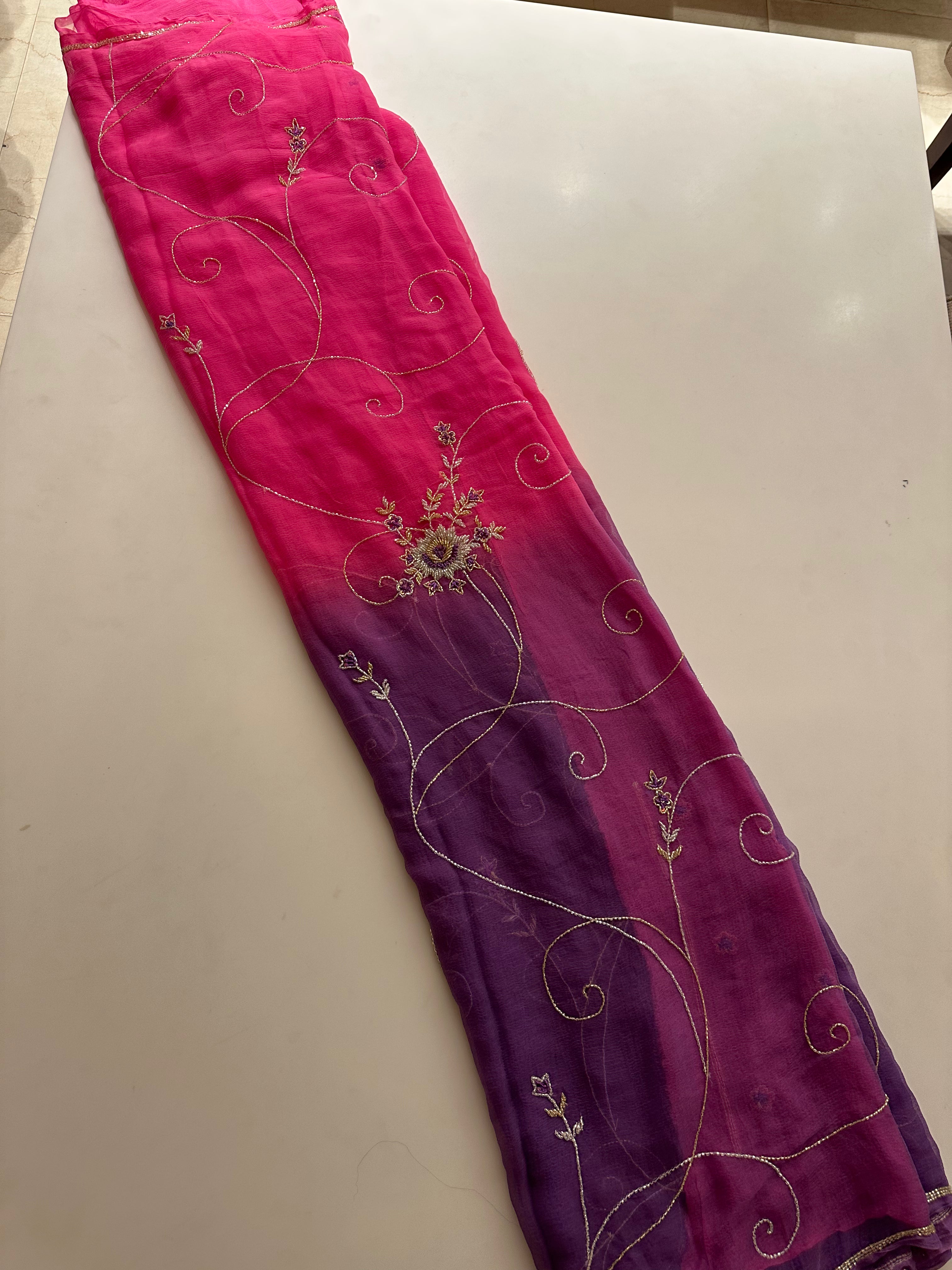 Kiara Rose Chiffon Saree