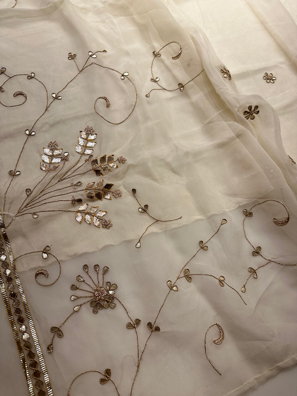 Padmini Cream organza saree