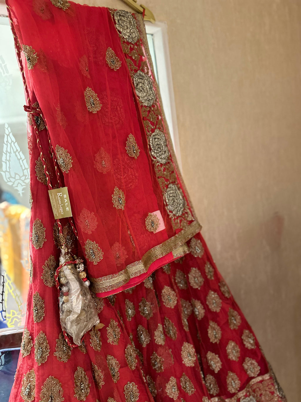 Handwork heavy net lehenga set