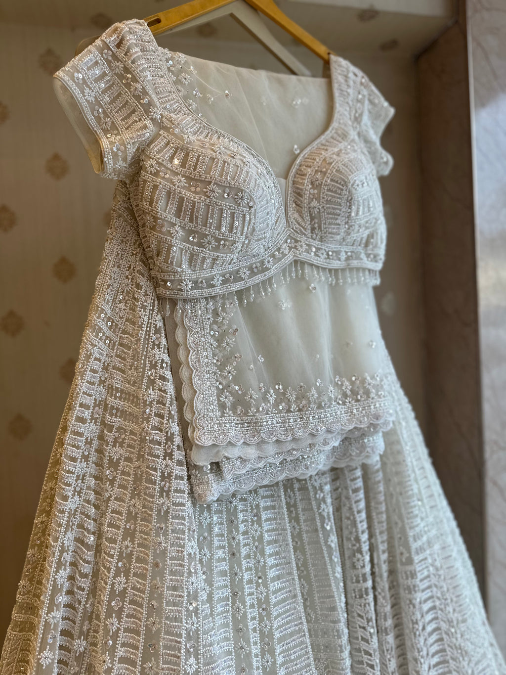 Dove White Lehenga