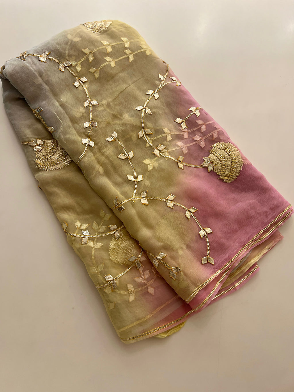 Rajwada Kacha Gotapatti rajputi chiffon saree