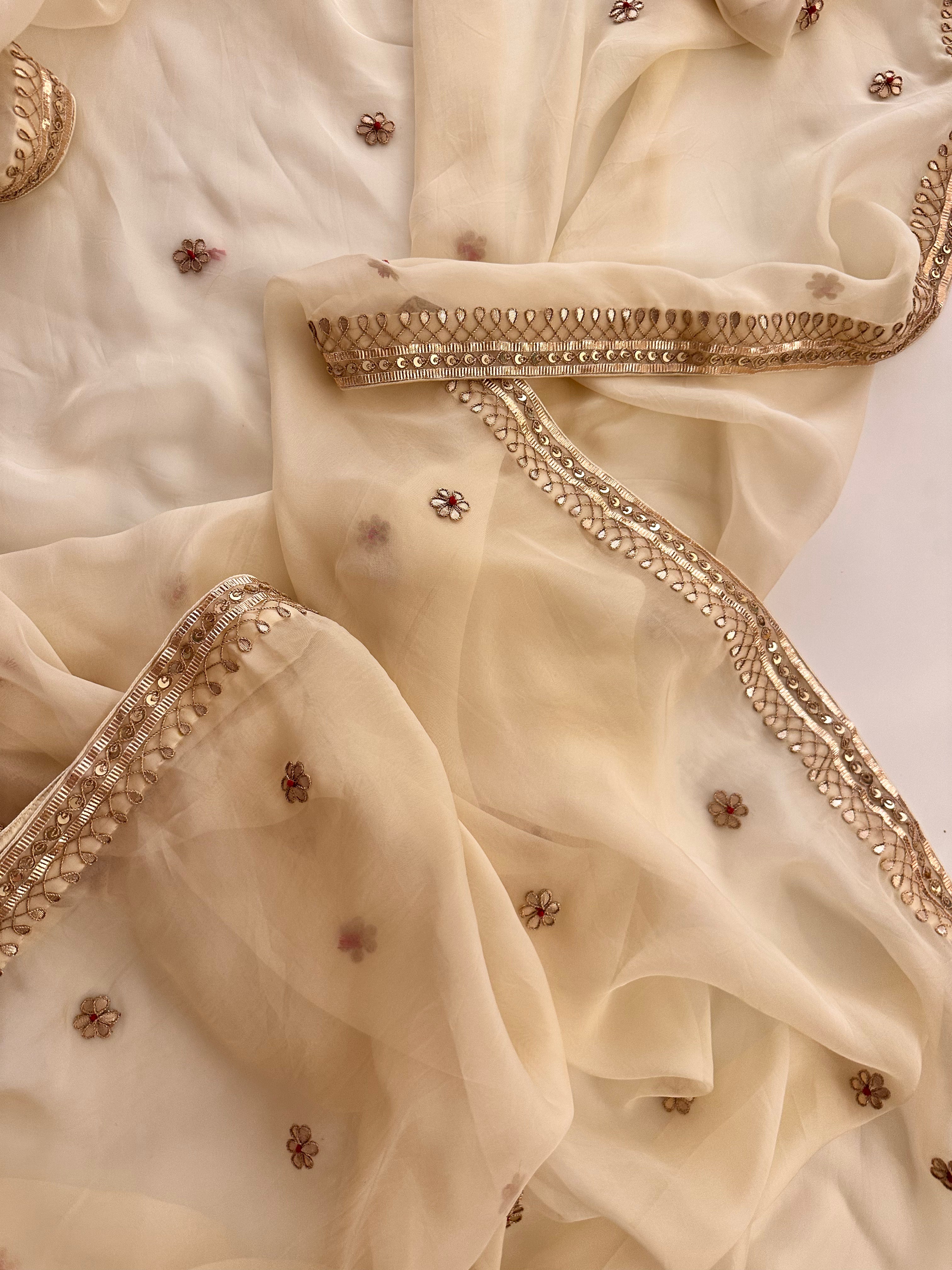 Fine handwork gotapatti saree
