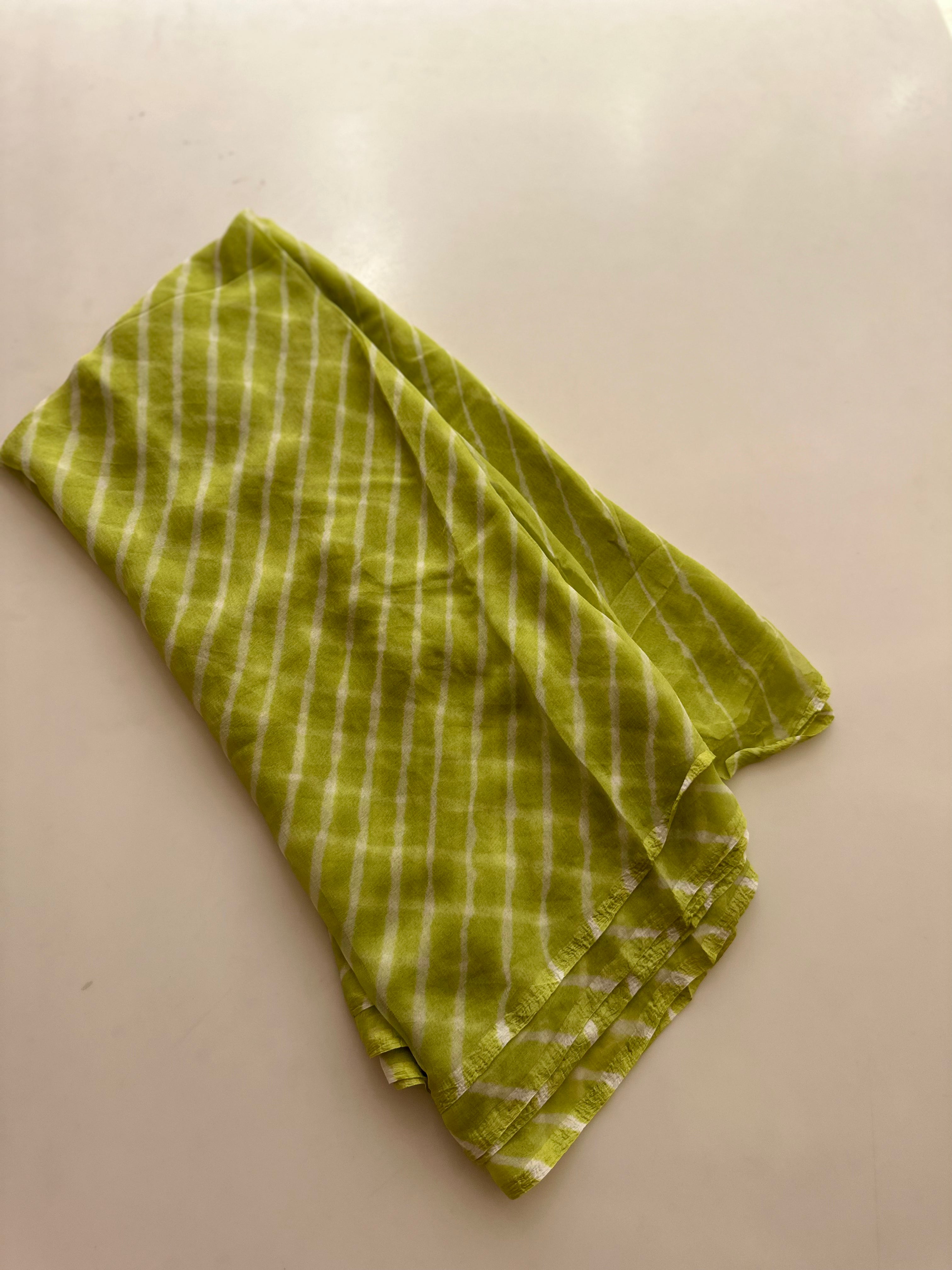 Light Green Lehriya saree