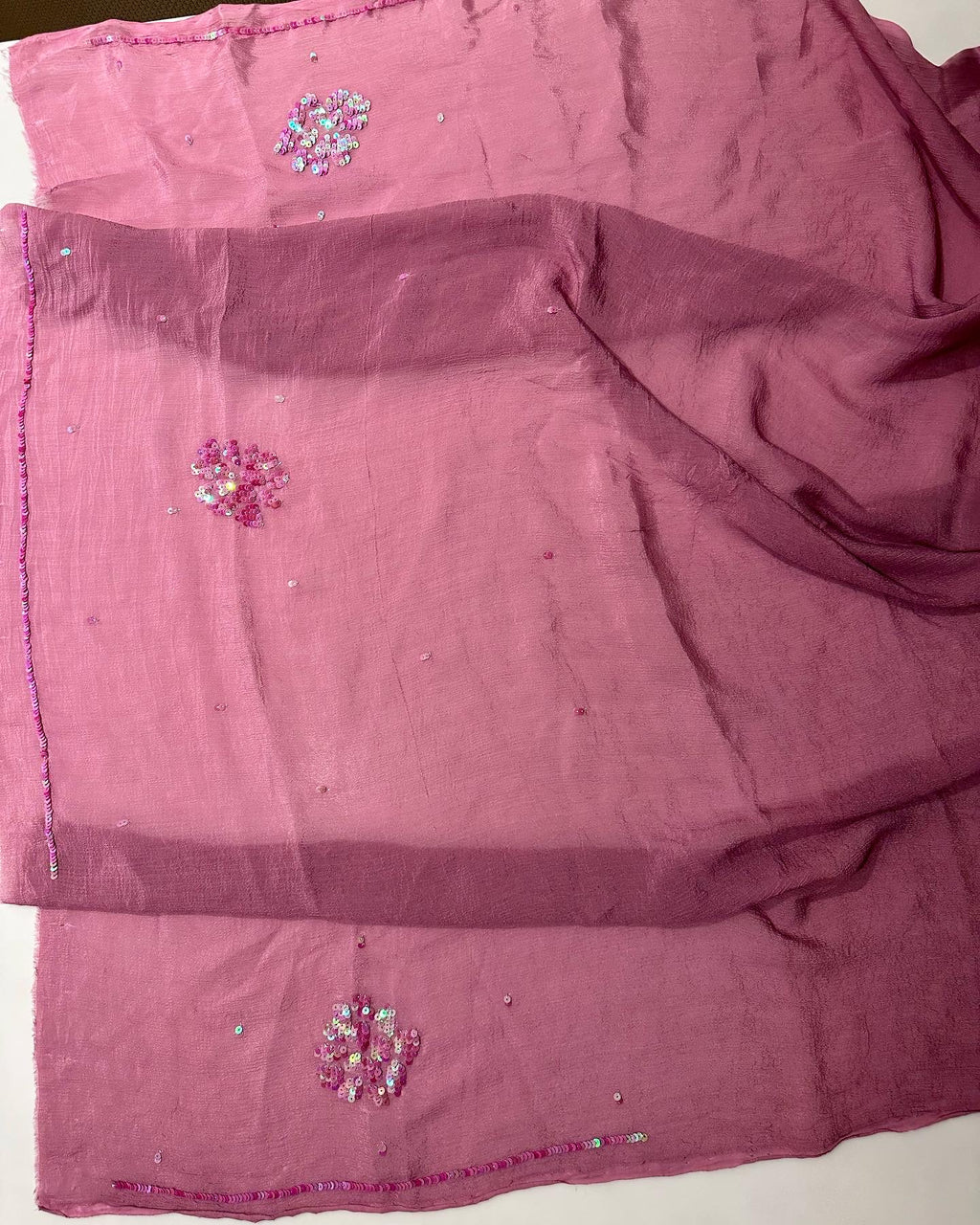 Plum Chiffon saree