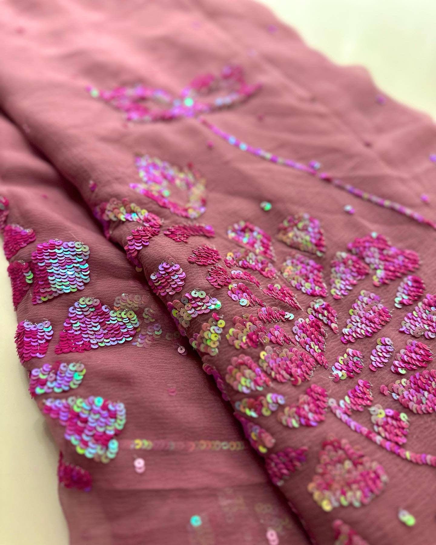 Plum Chiffon saree