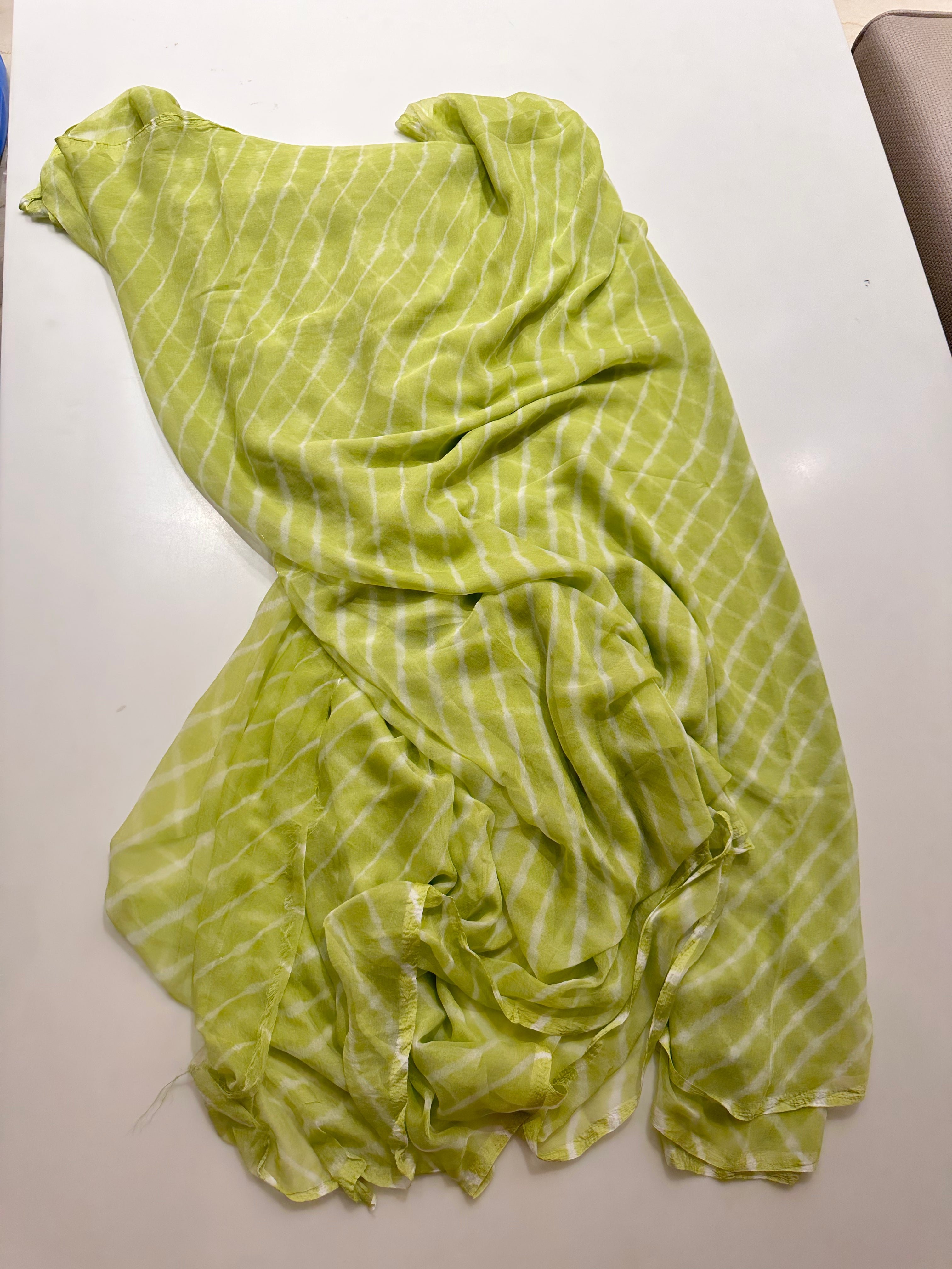 Light Green Lehriya saree