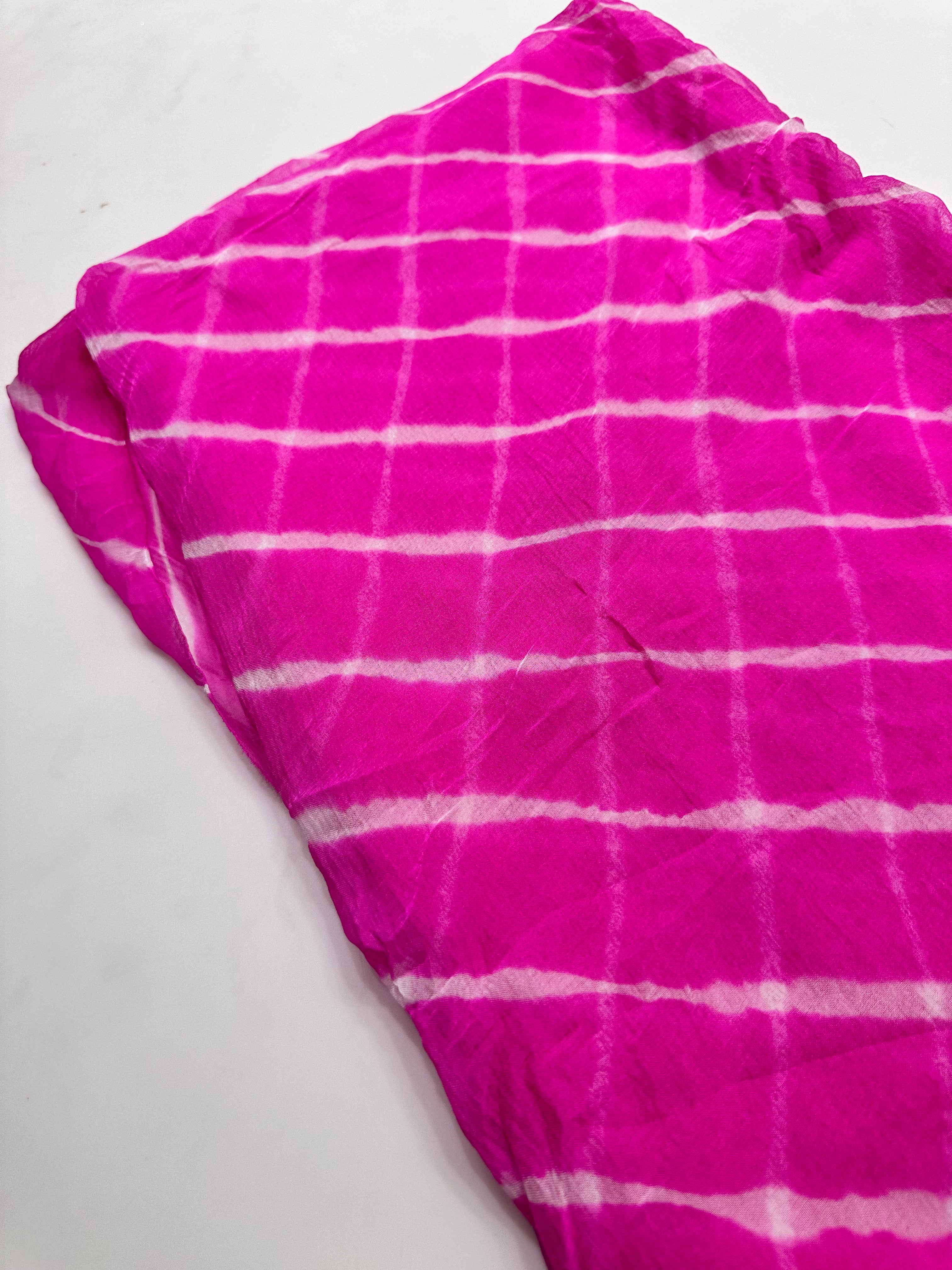 Ice Cream Pink Lehriya saree