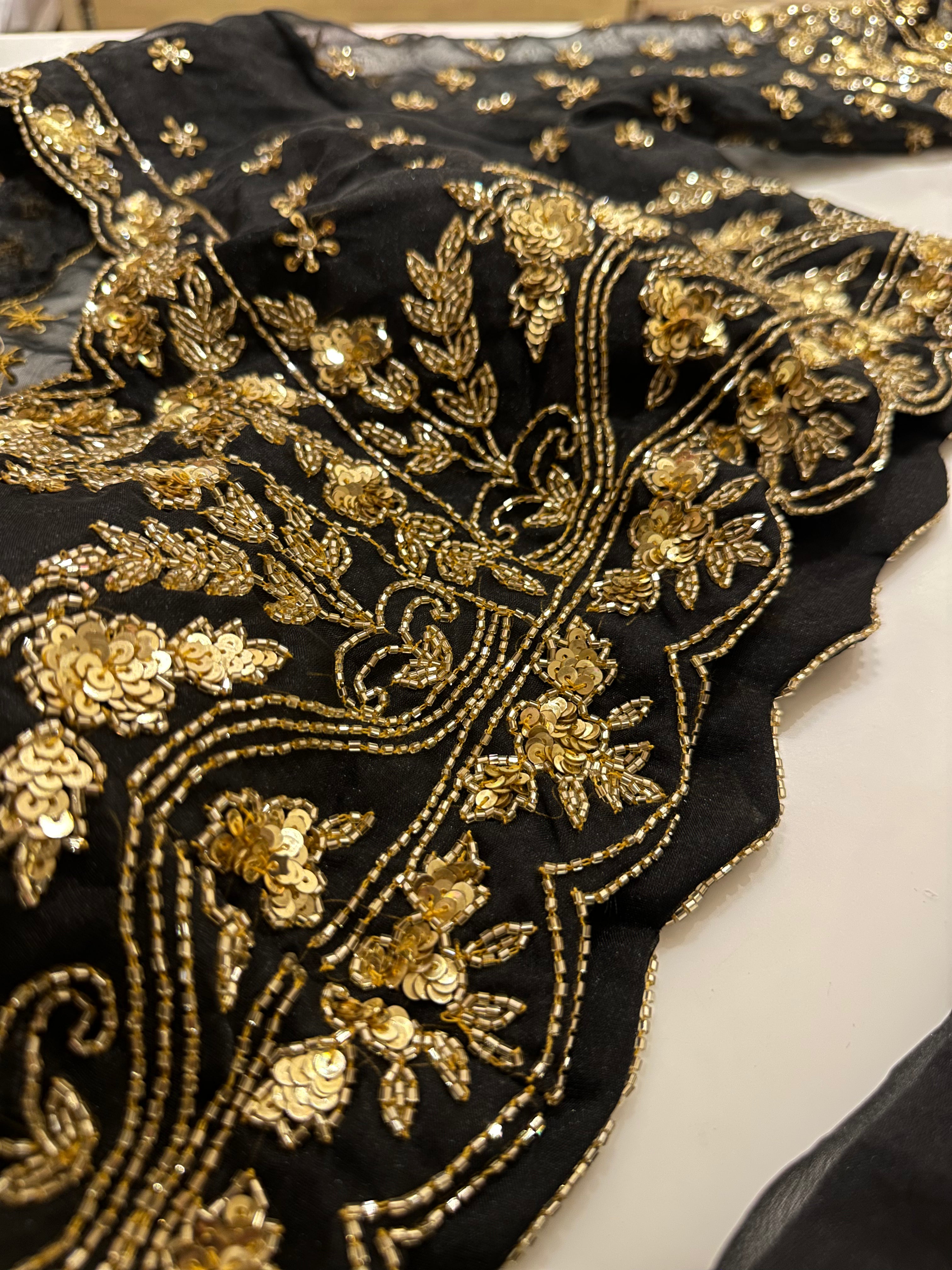 Biscotti Gold organza handwork saree