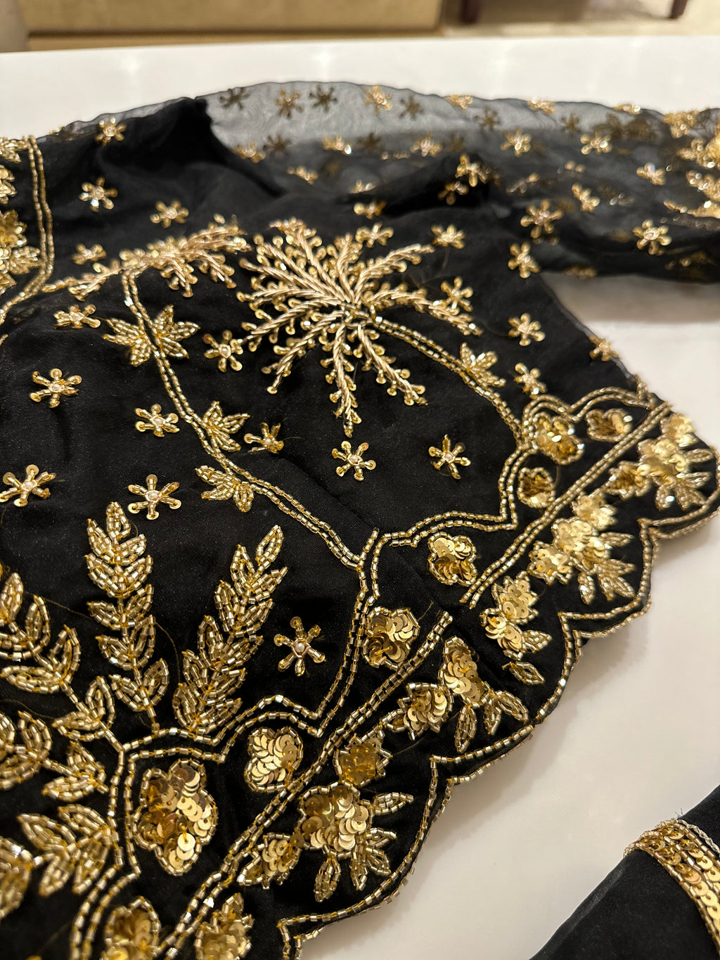 Biscotti Gold organza handwork saree