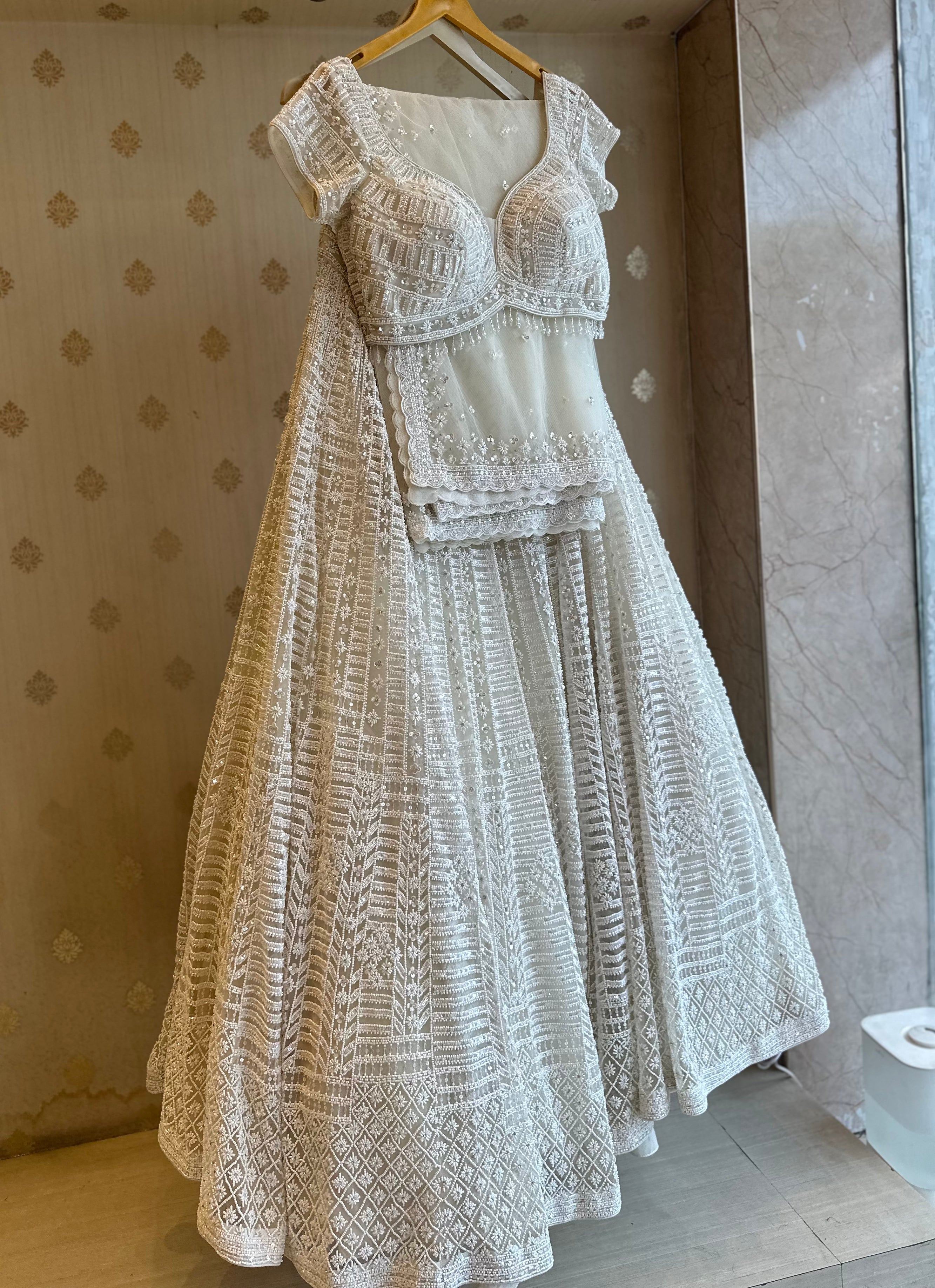 Dove White Lehenga