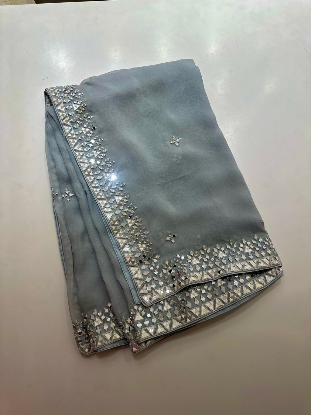 Mirror handwork saree