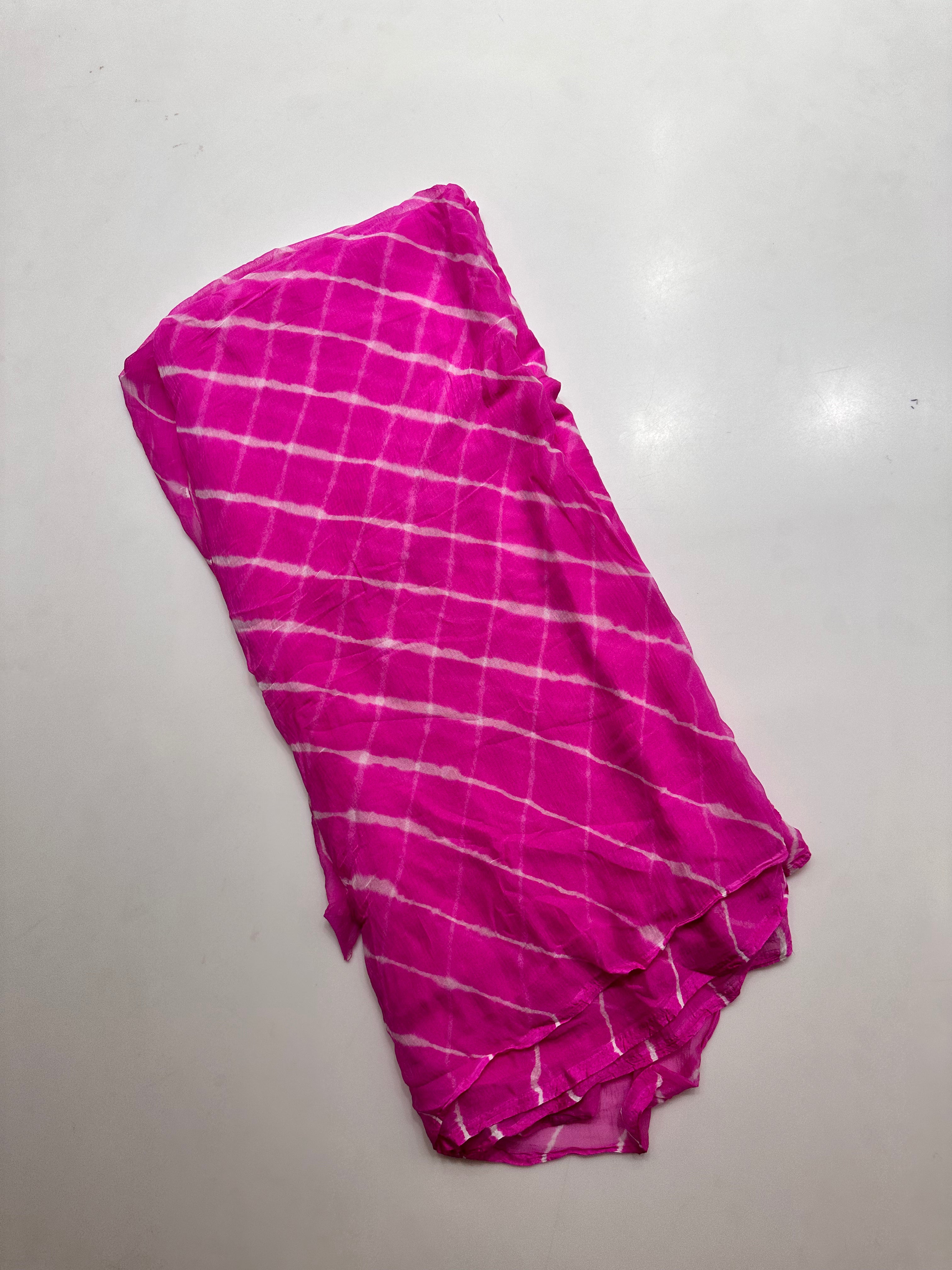 Ice Cream Pink Lehriya saree
