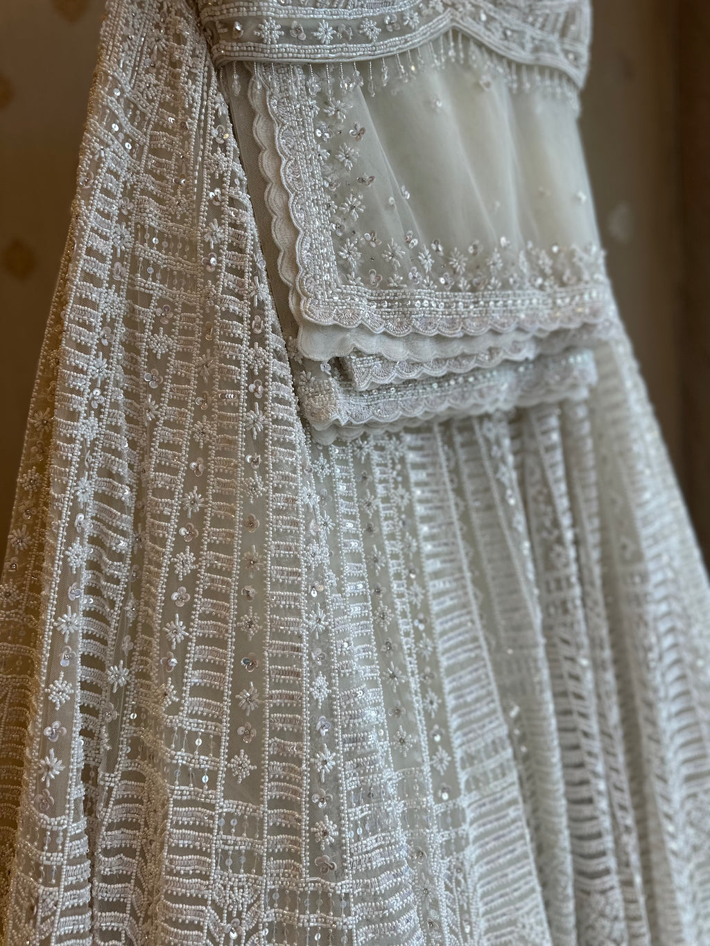 Dove White Lehenga