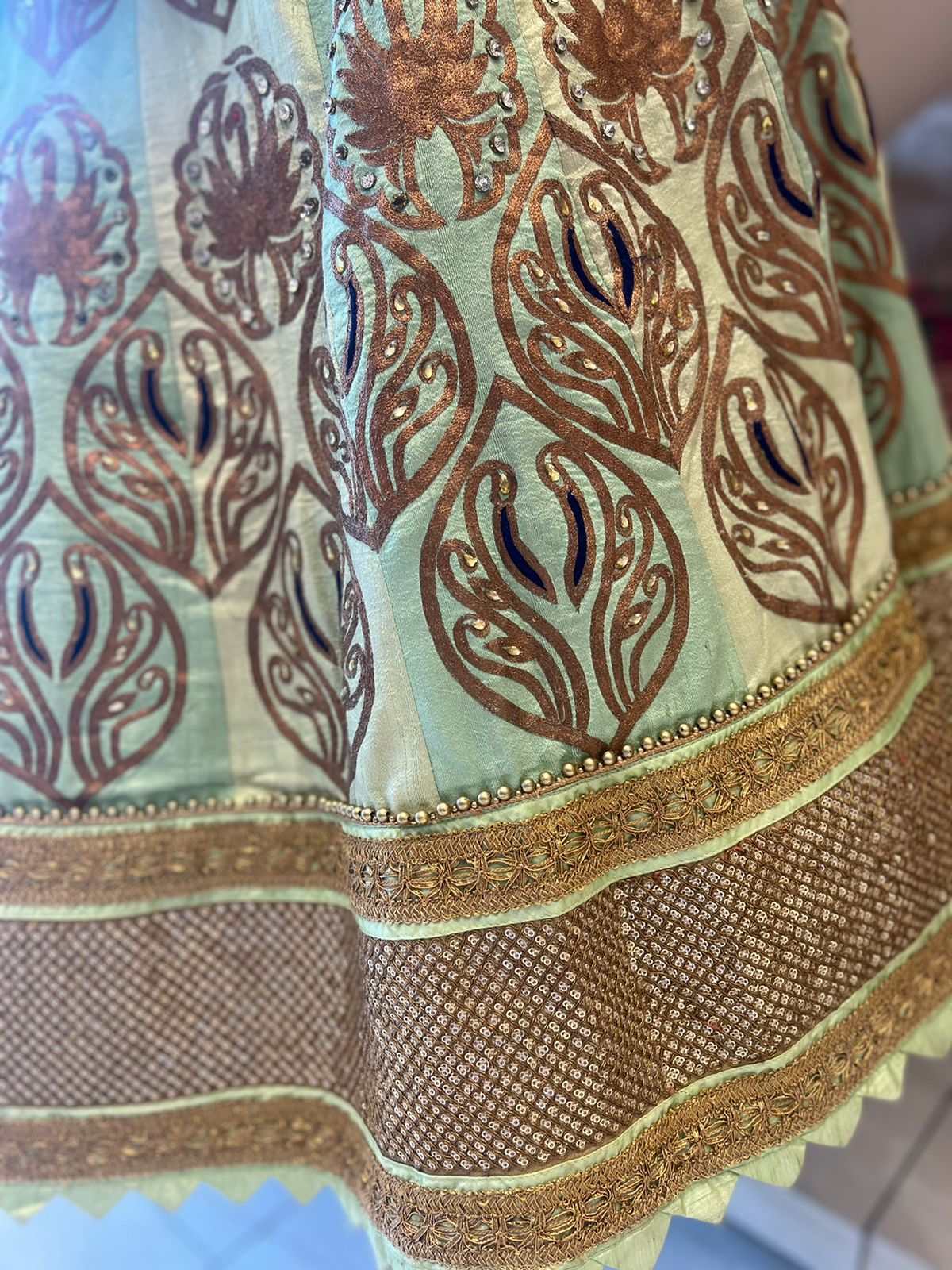 Elachi rose gold lehenga