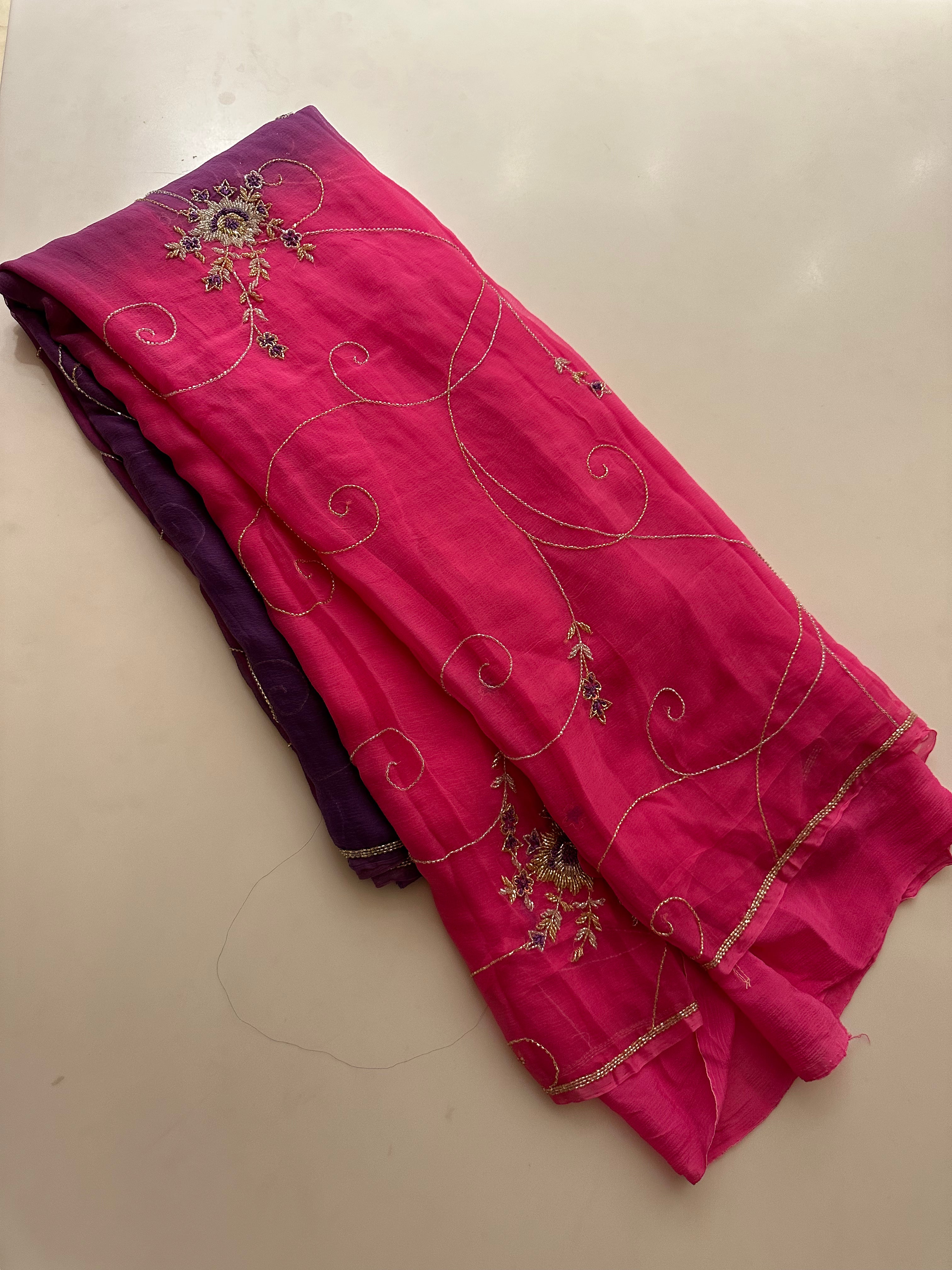 Kiara Rose Chiffon Saree