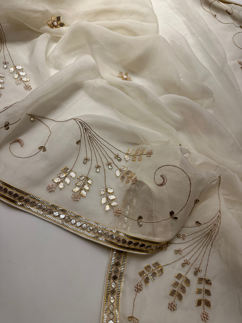 Padmini Cream organza saree