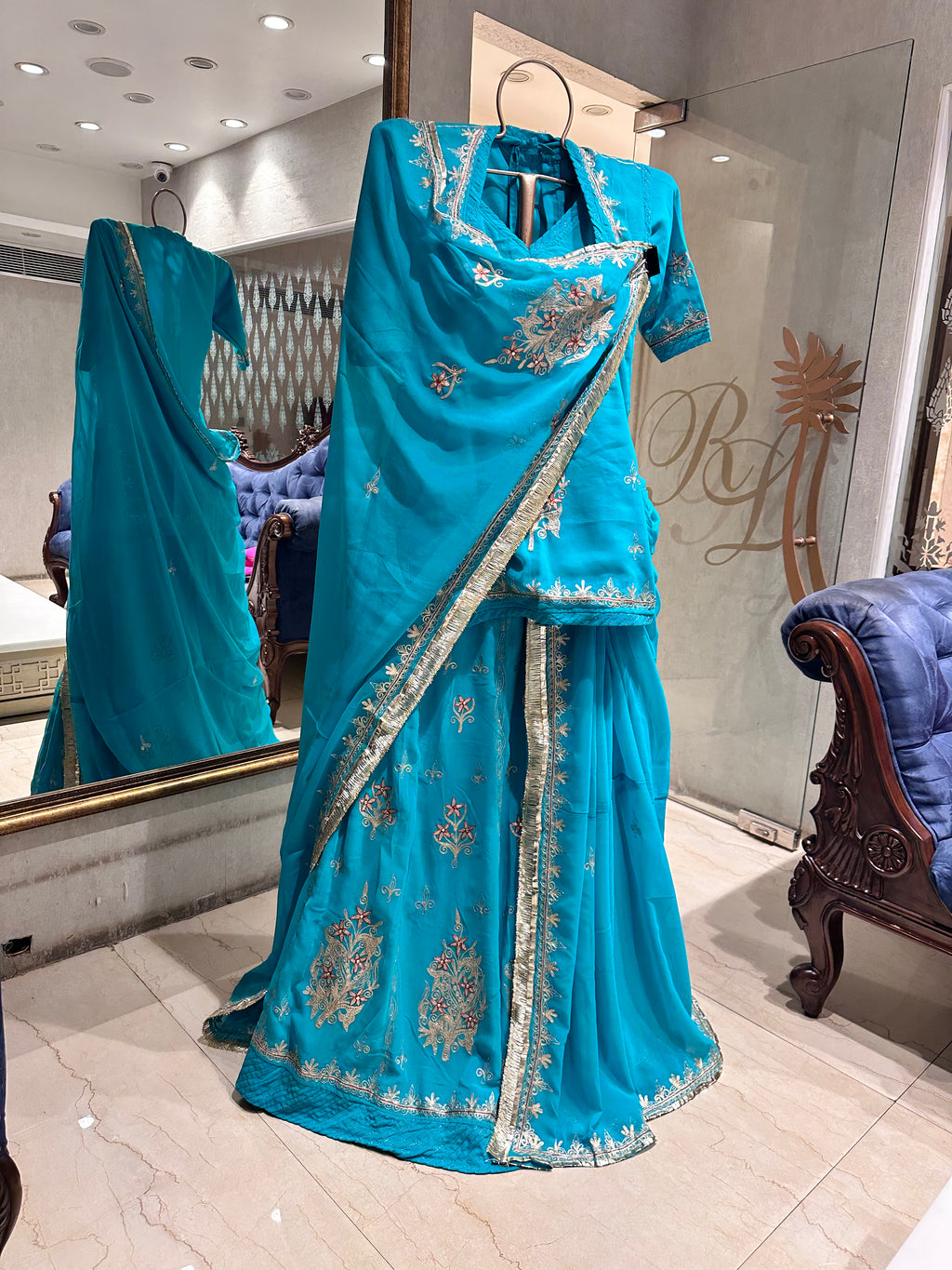 Rajputi pure georgette handwork