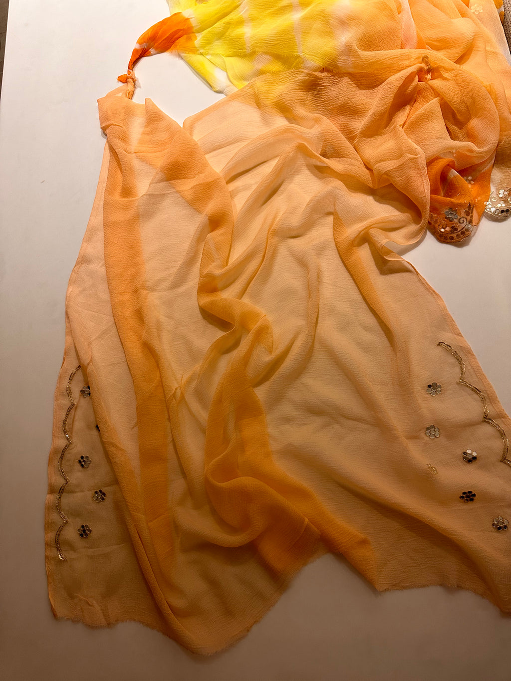 Lehriya chiffon saree