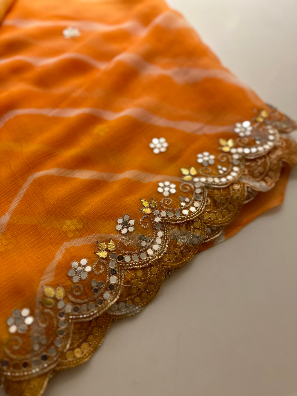 Lehriya chiffon saree