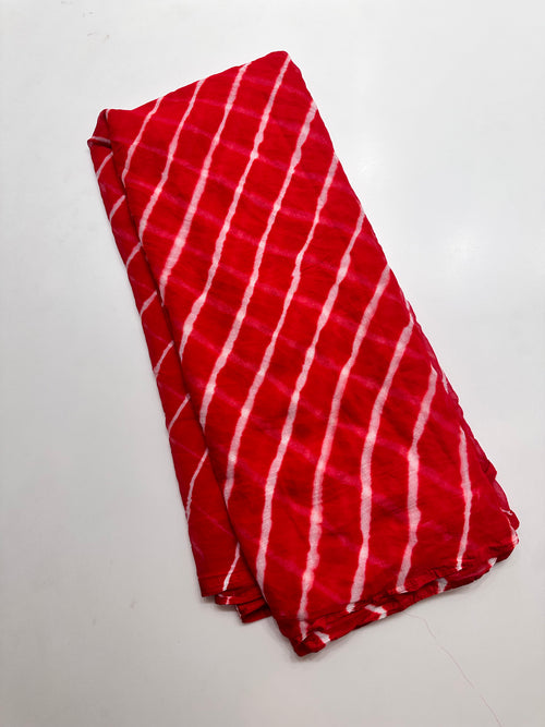 Red Lehriya saree