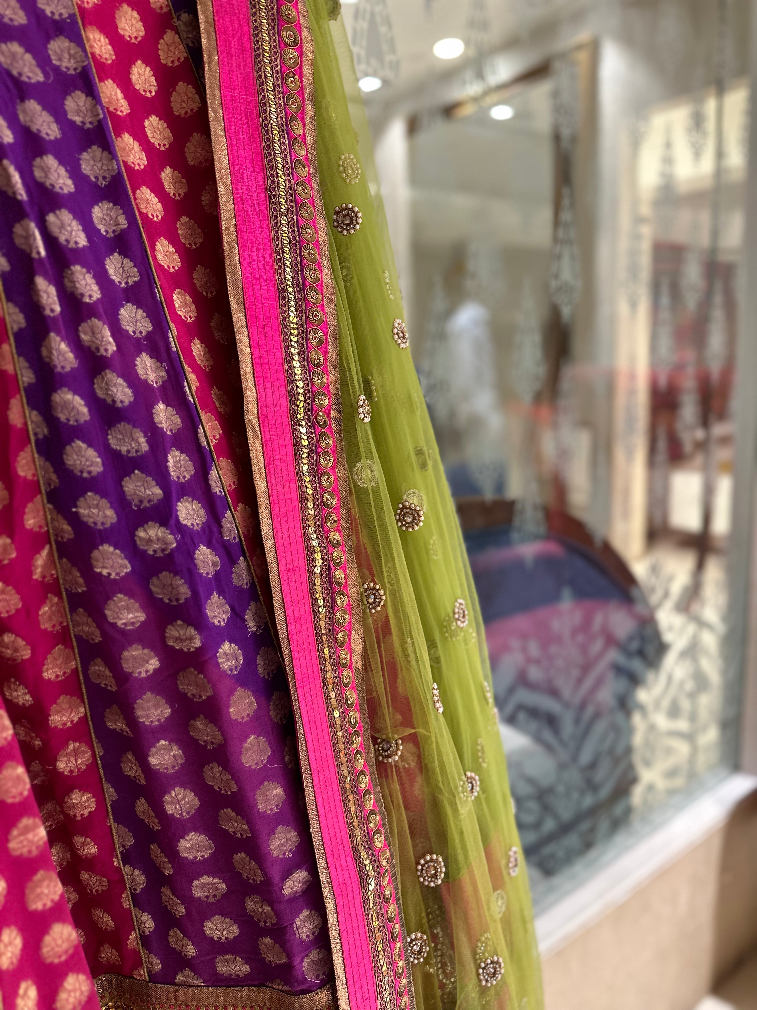 Pure Georgette zari lehenga set