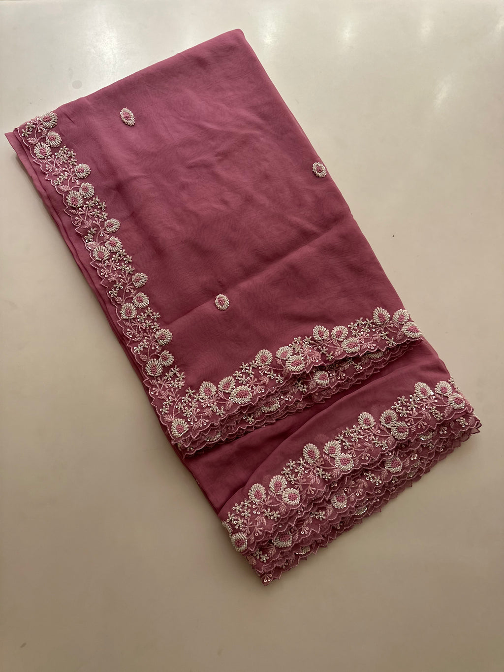 Wild Plum Organza saree