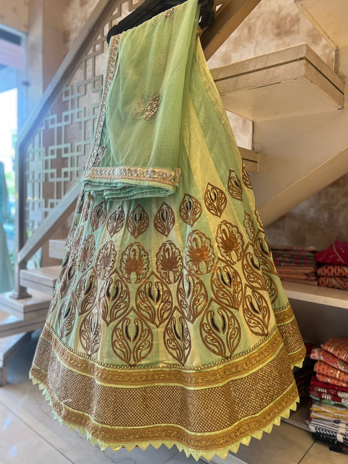 Elachi rose gold lehenga