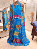 Blue pink bandhej heavy chaniyacholi set
