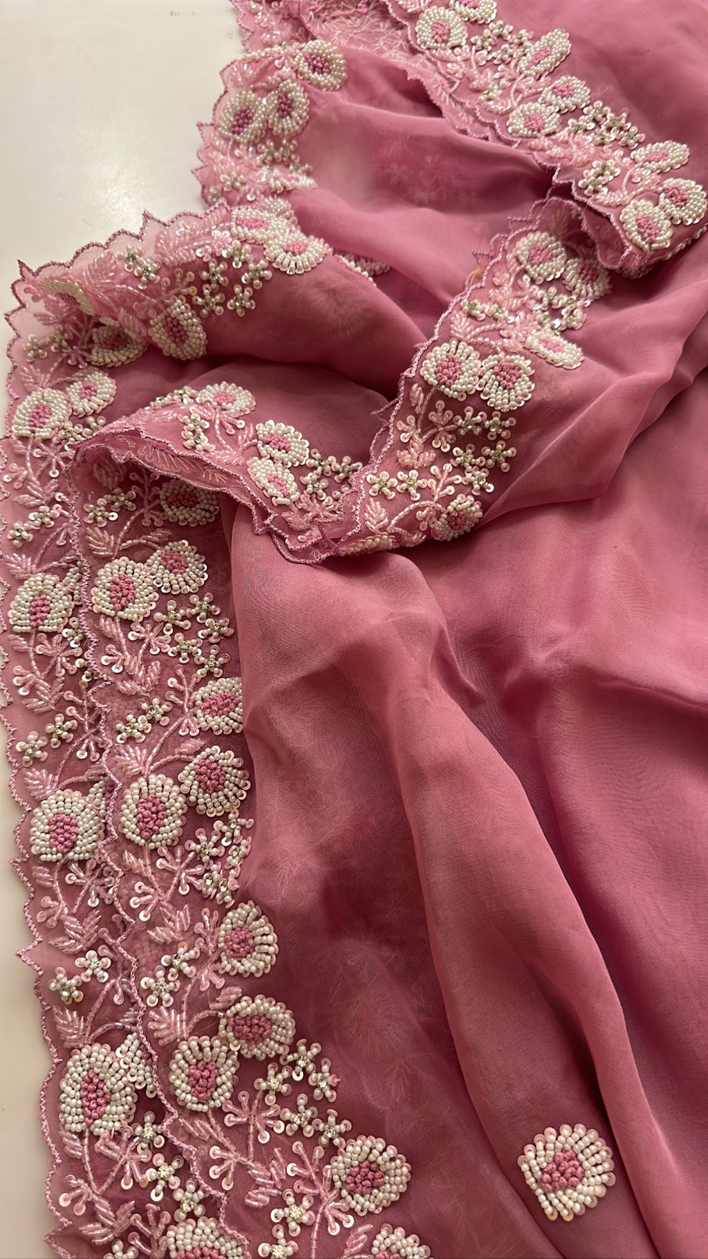 Wild Plum Organza saree