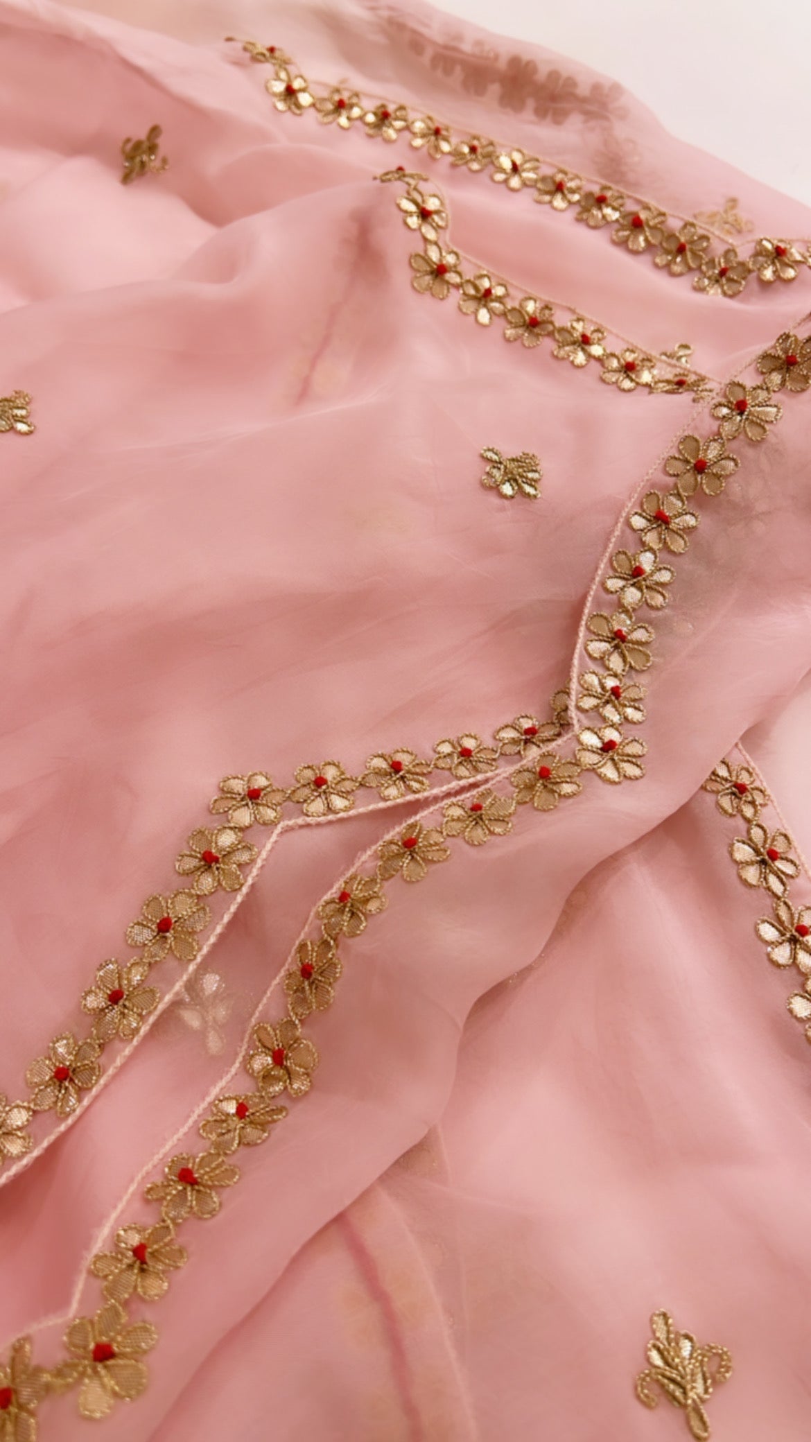 Daisy gotapatti flower Organza saree