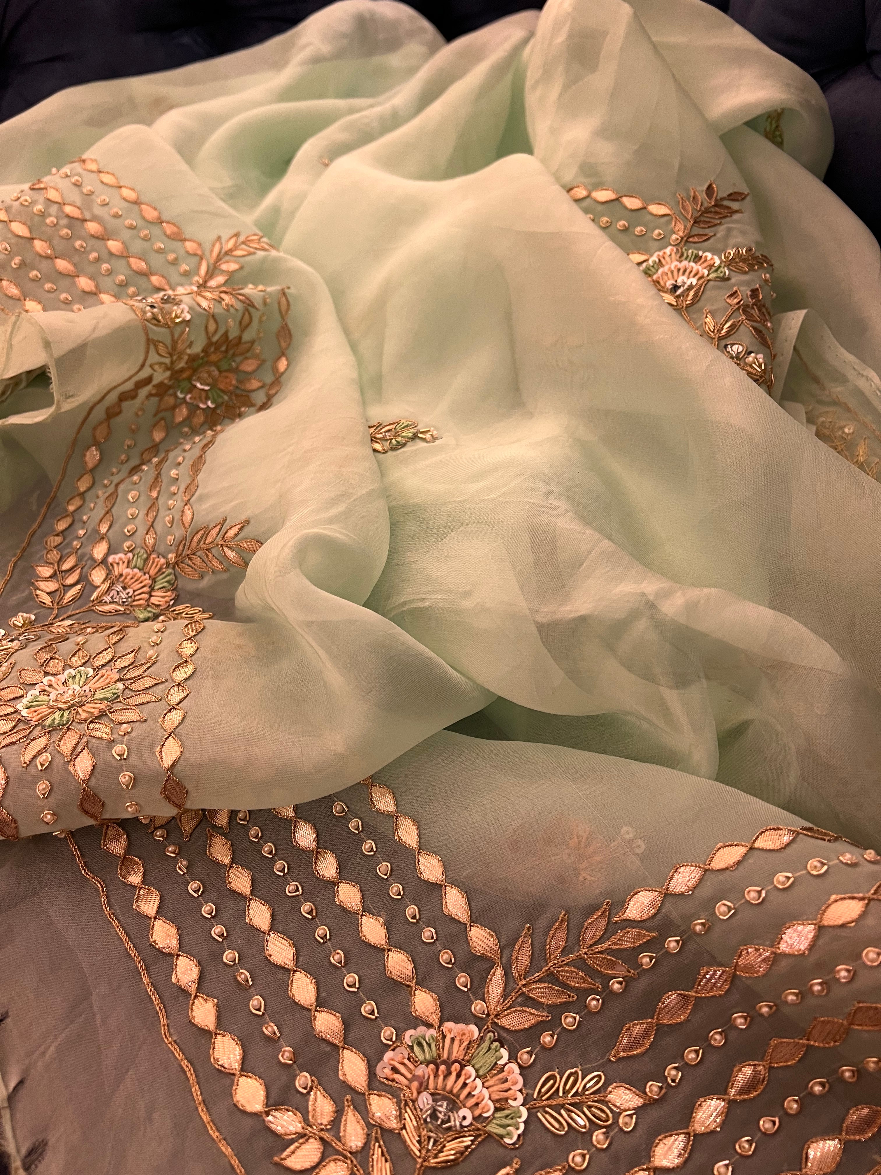 Organza gotapatti saree