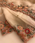 Ivory handwork exclusive Organza saree