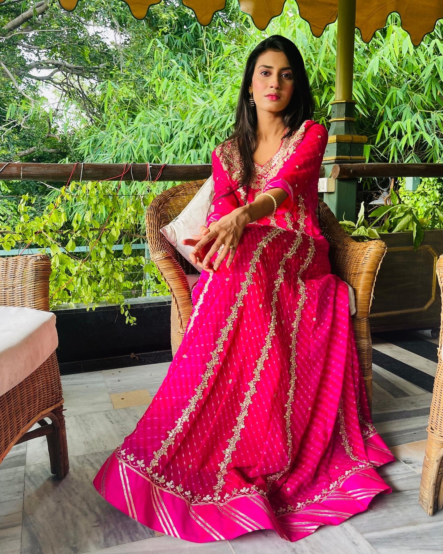 Lehriya mothra Rani suit