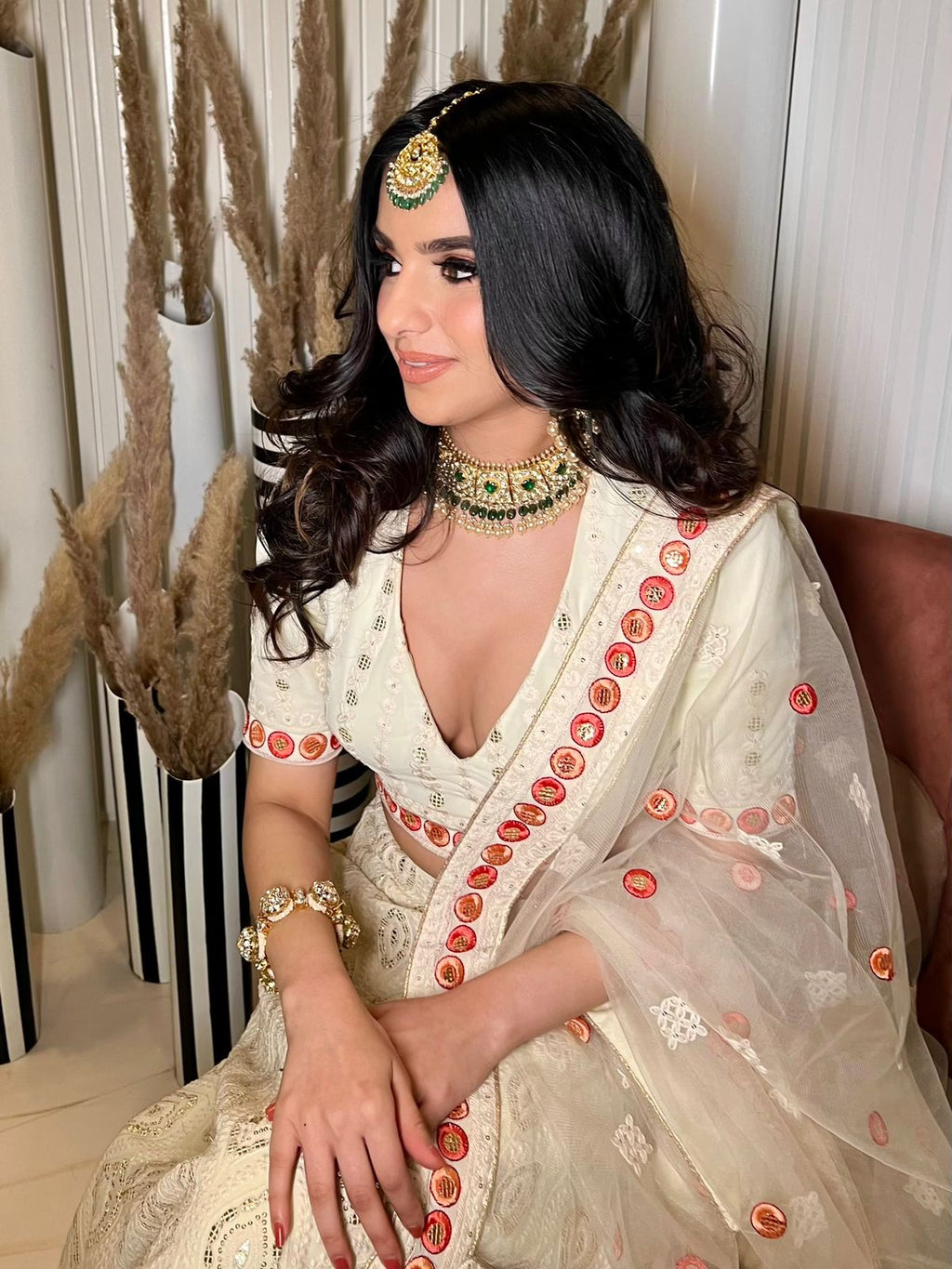Lucknowi light georgette lehenga