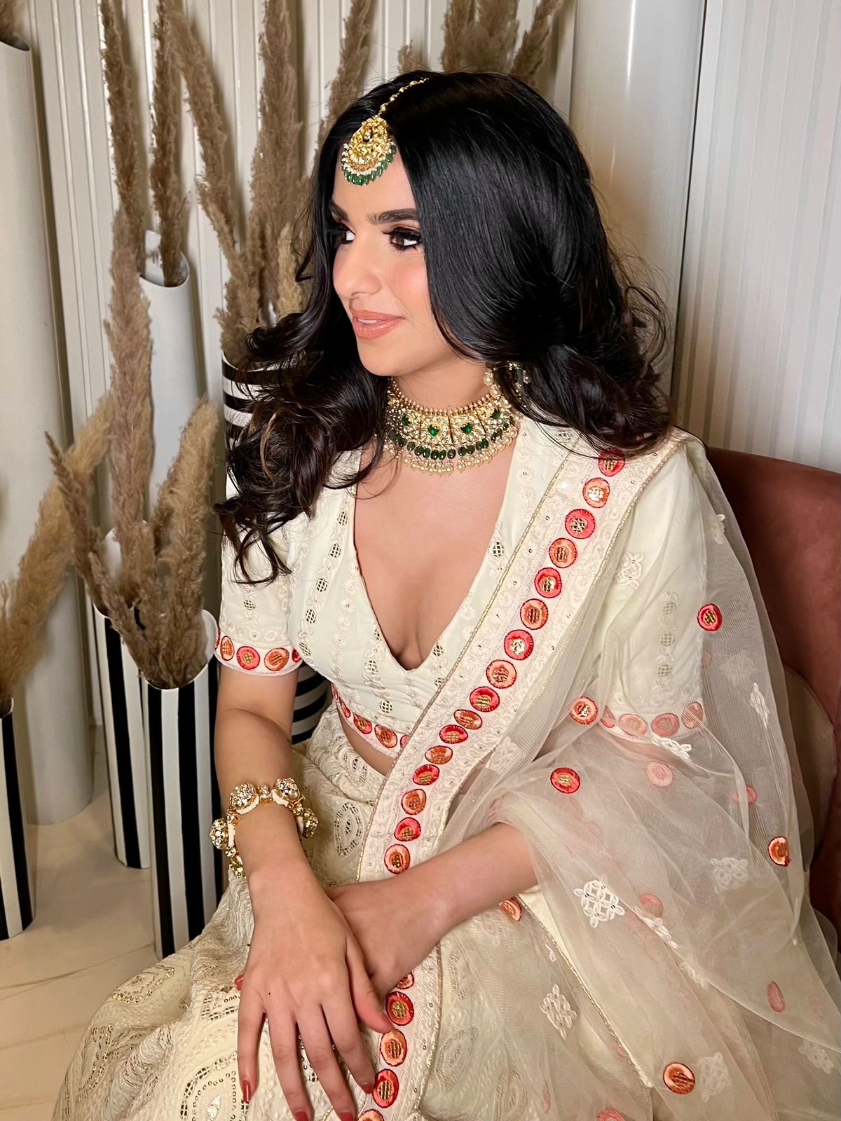 Lucknowi light georgette lehenga