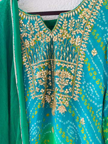 Tradition bandhani sharara suit