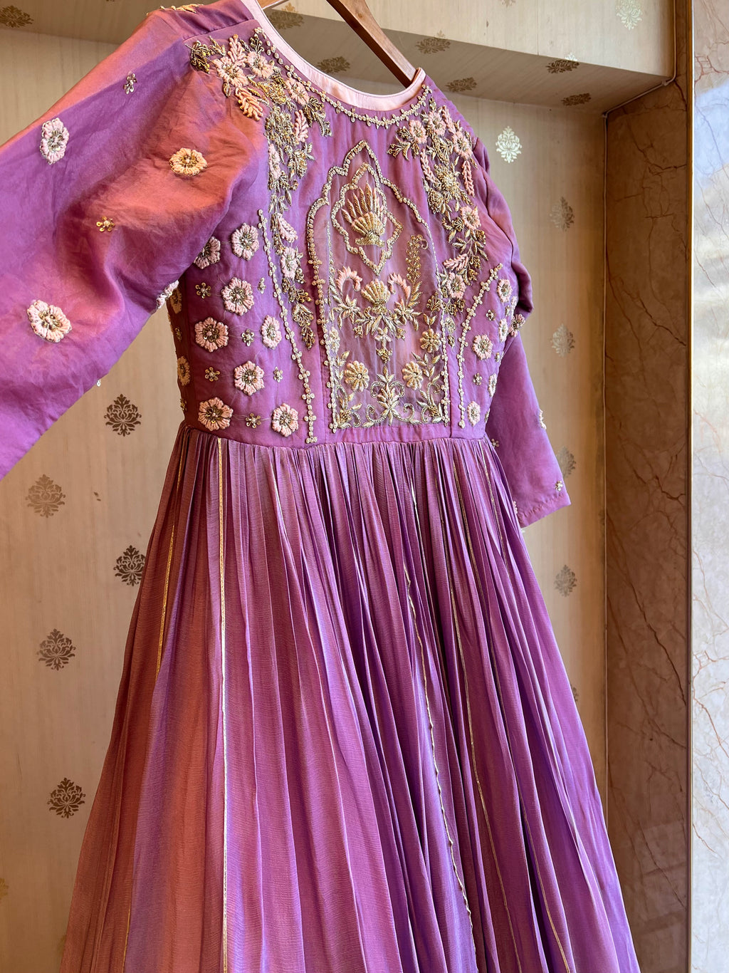 Indo western crop top skirt with jacket