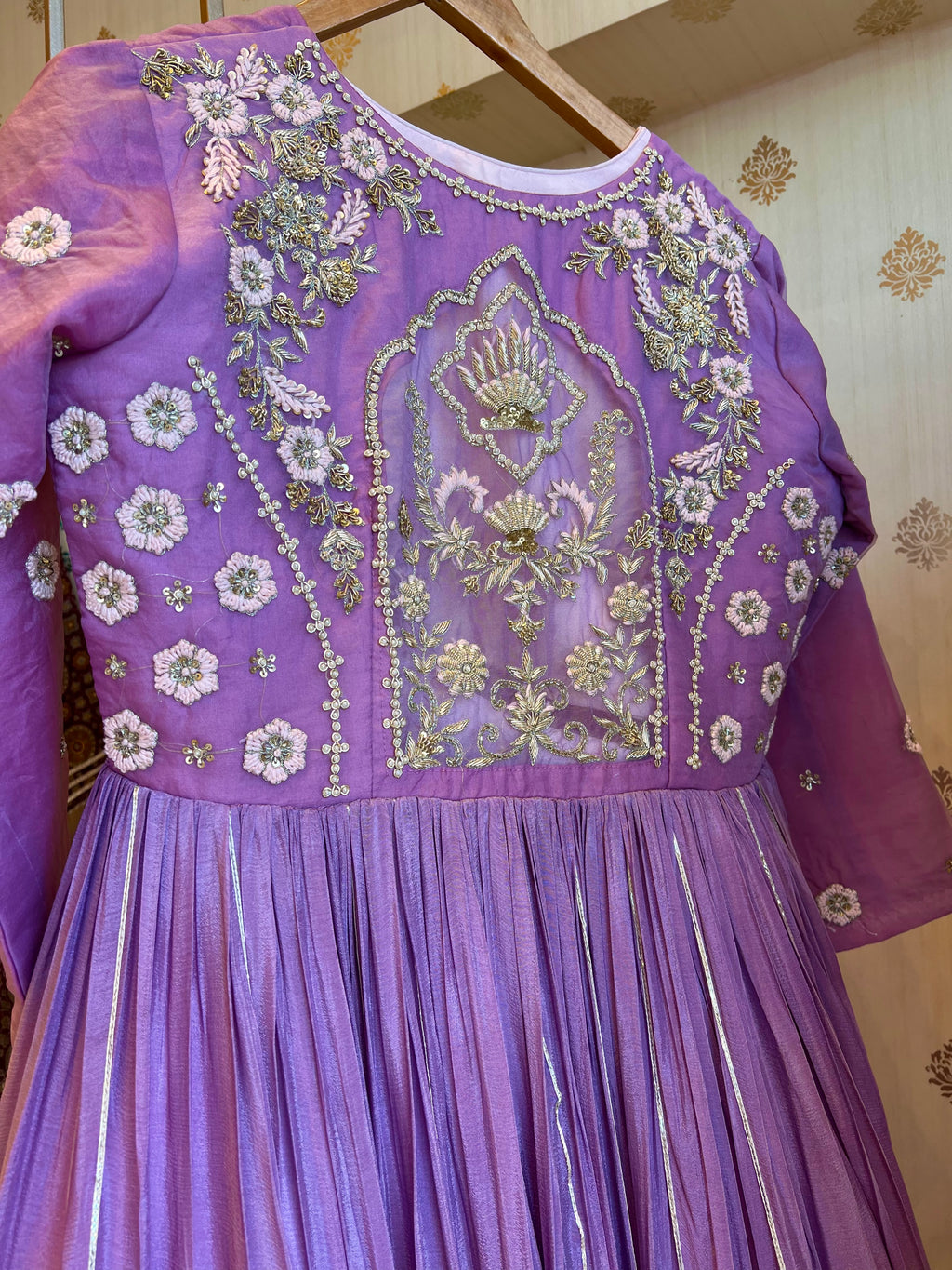 Indo western crop top skirt with jacket