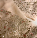 Organza peach saree