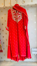 Red sharara set