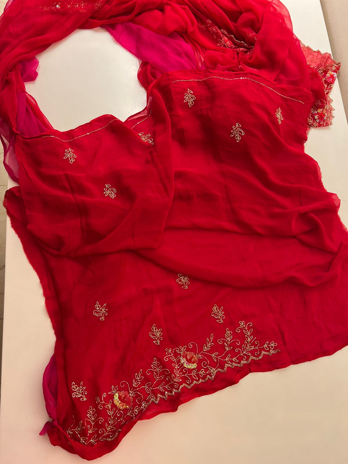 Chiffon Saree with running blouse