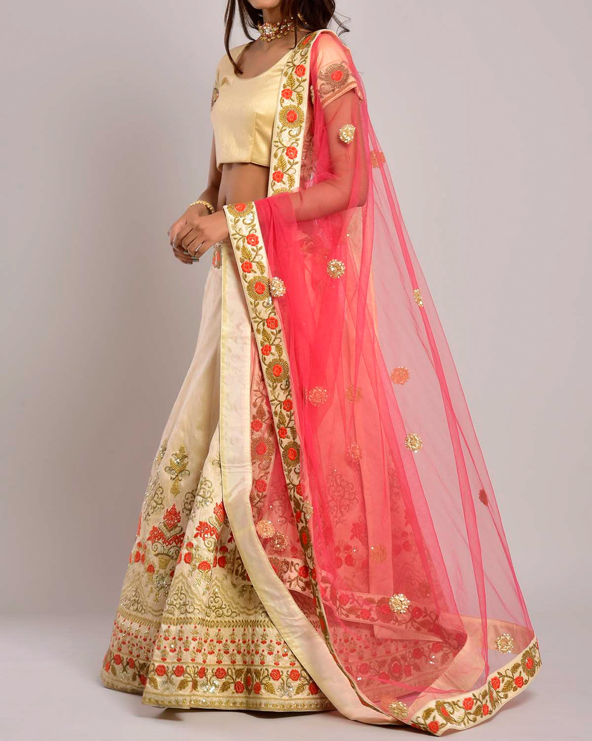 Light Lehenga Embroidered