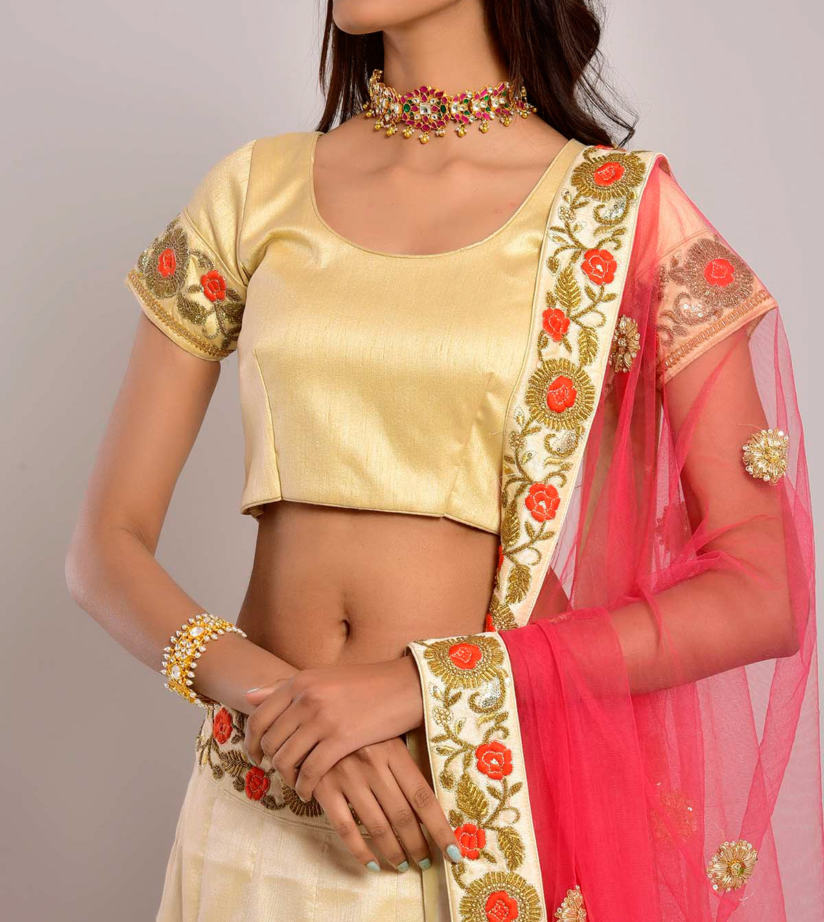 Light Lehenga Embroidered