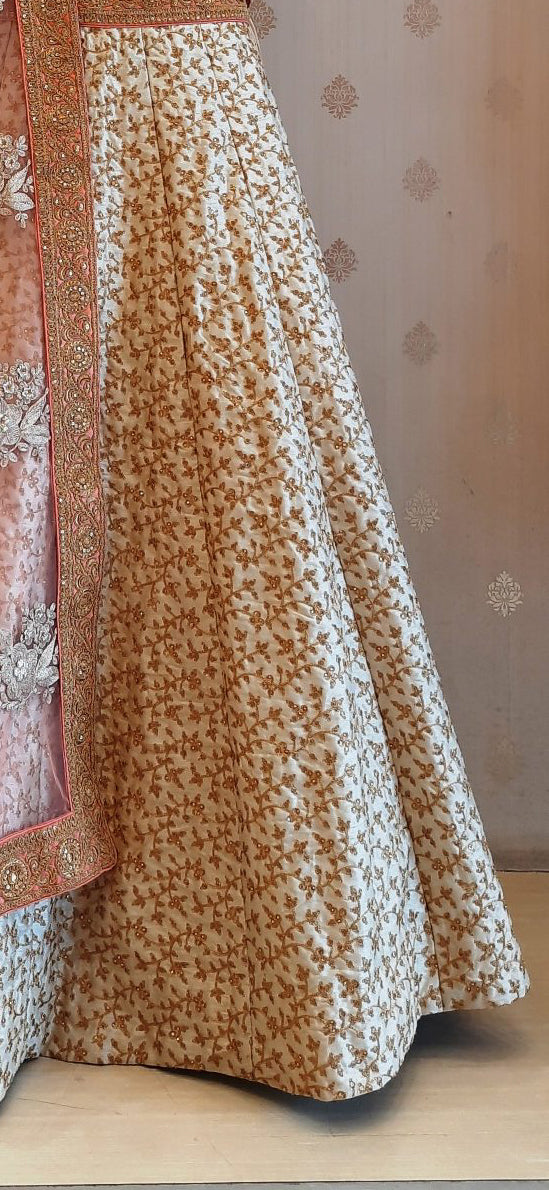 Navy Jal Work Lehenga