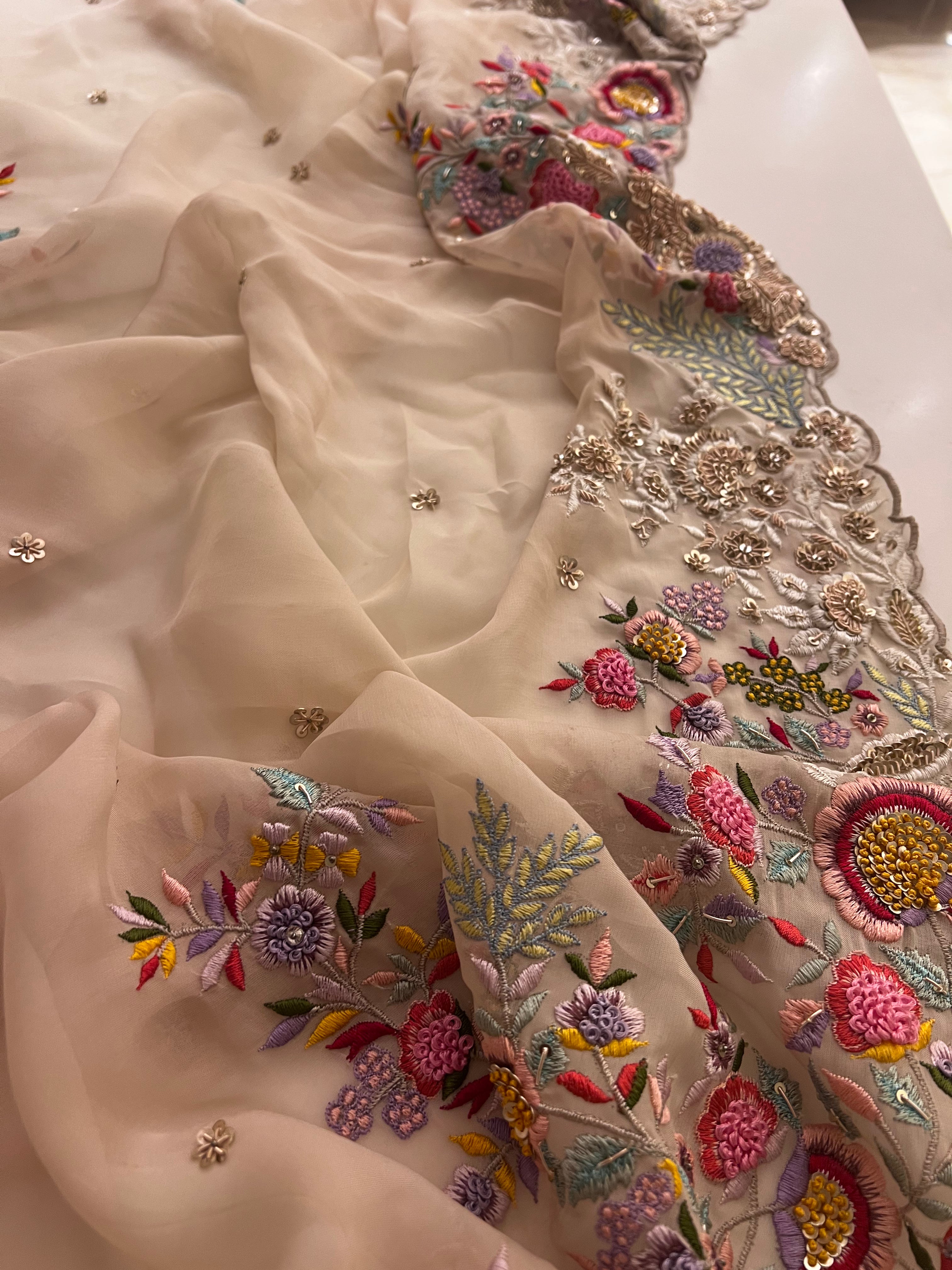 Exclusive organza handwork
