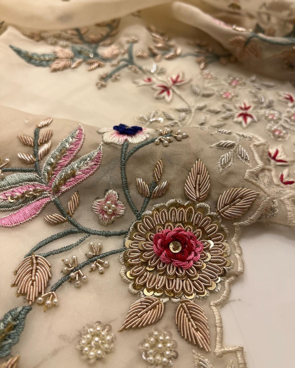 Exclusive organza handwork