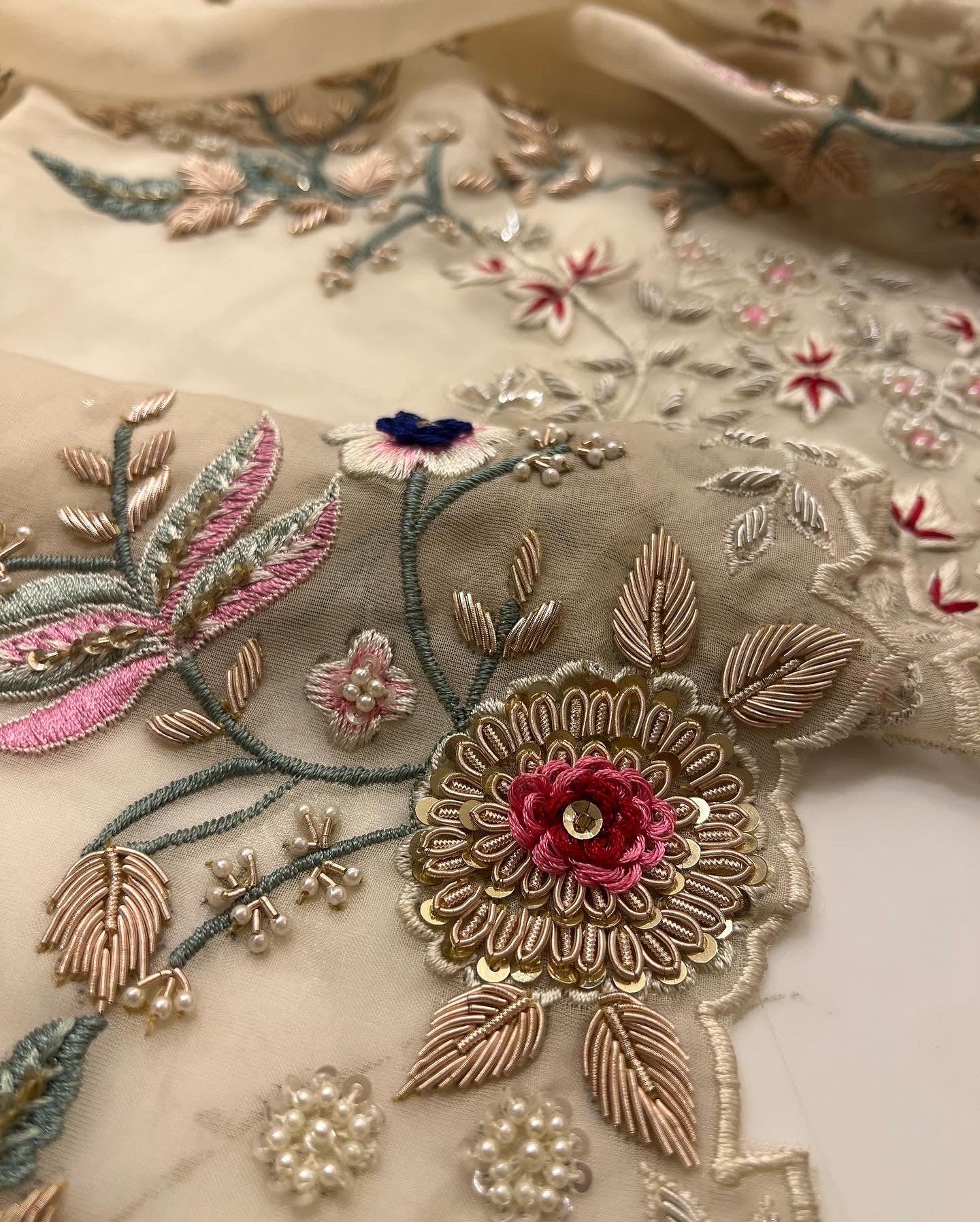 Exclusive organza handwork
