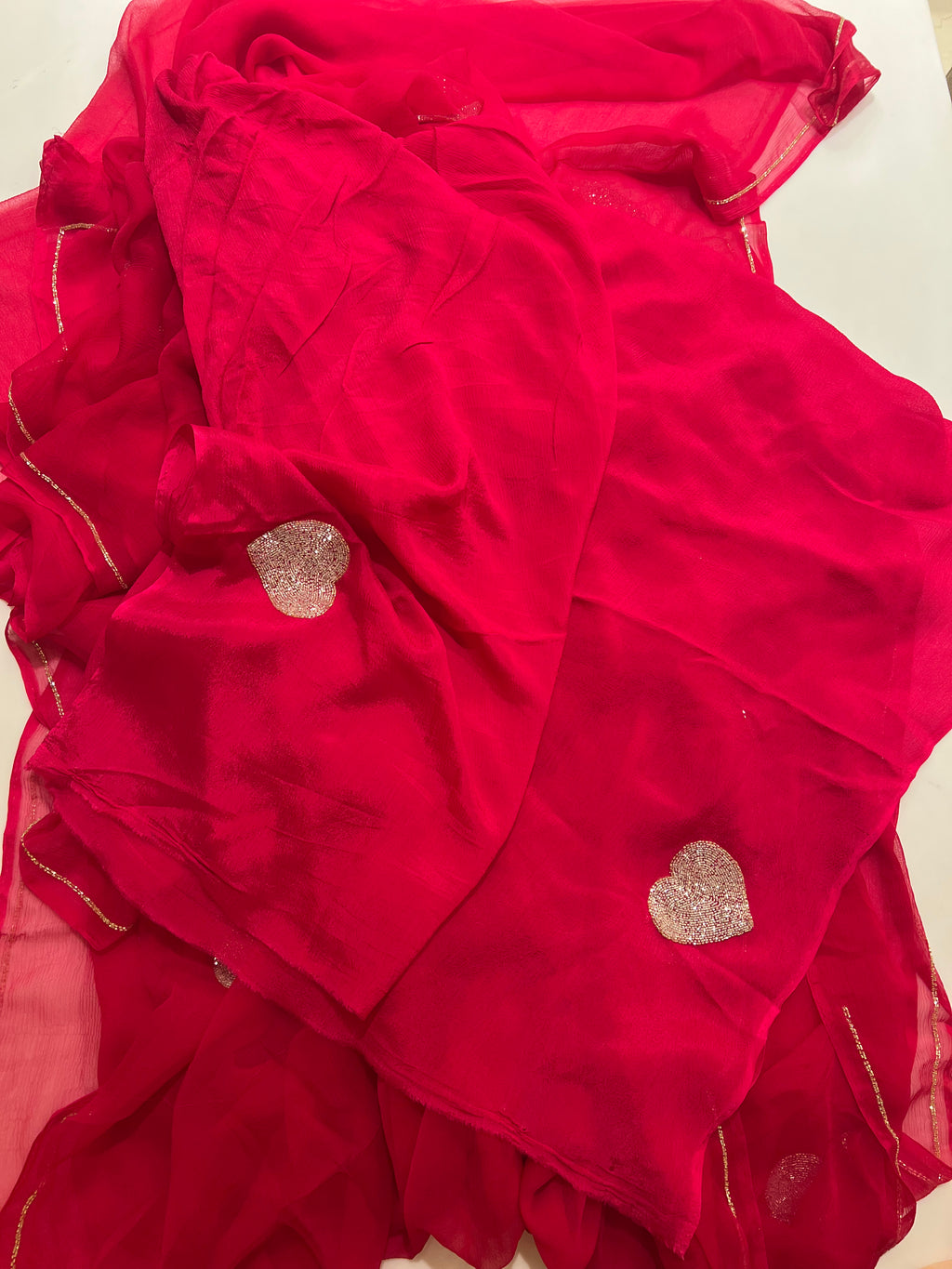 Valentine special chiffon saree