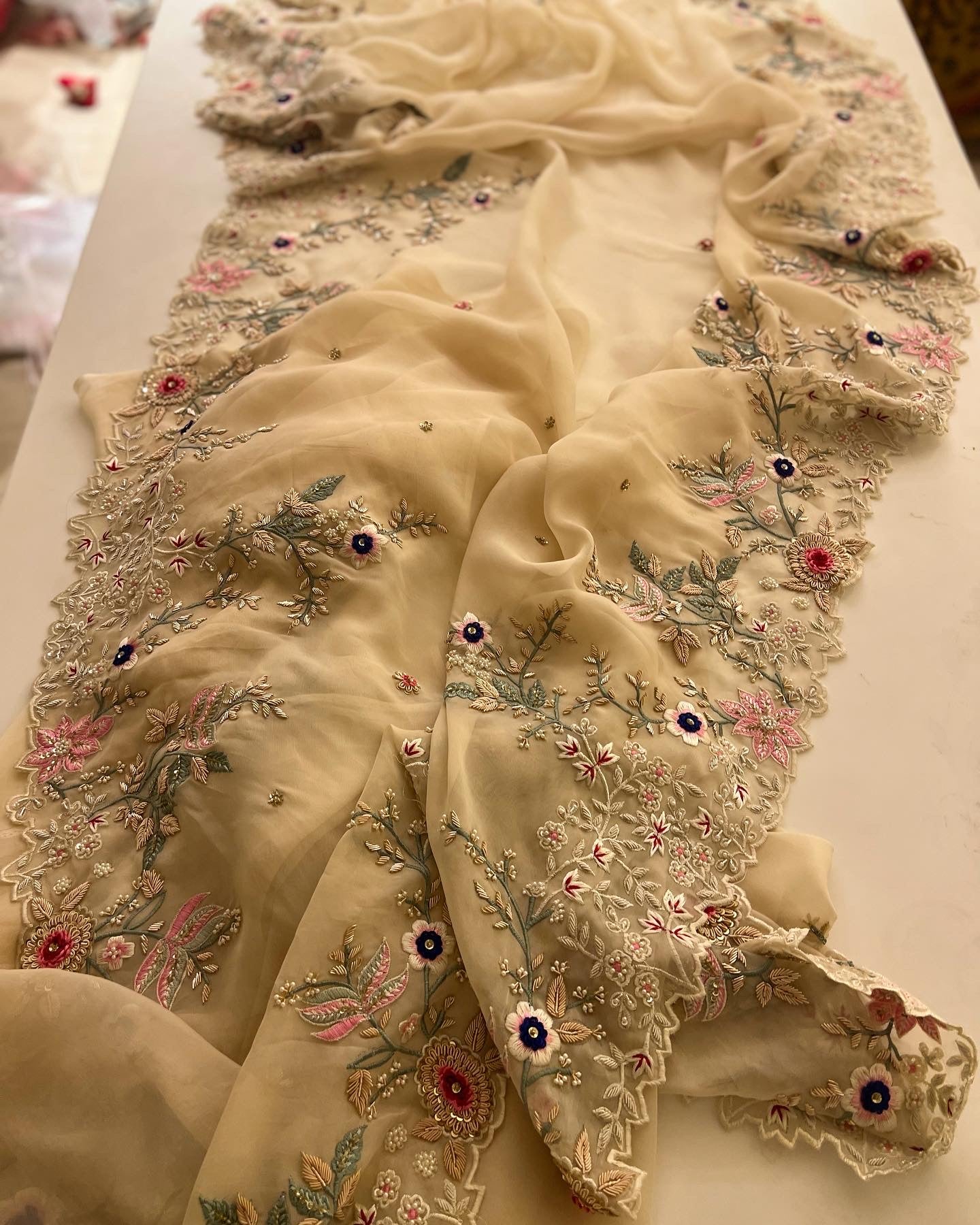Exclusive organza handwork