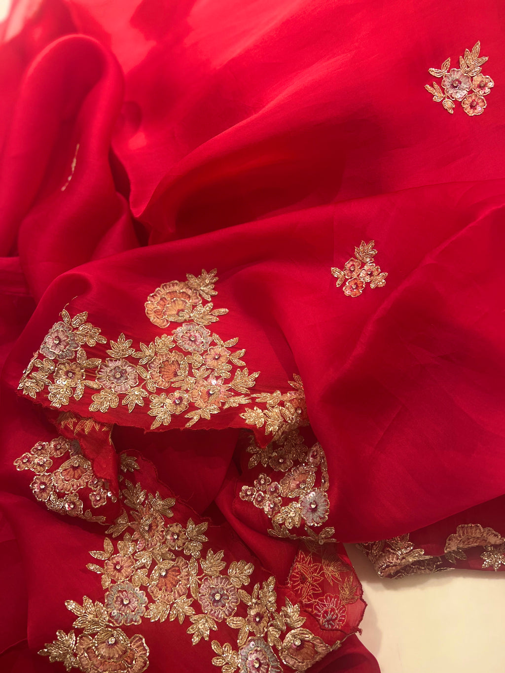 Multicolour Sequins and gold Zari